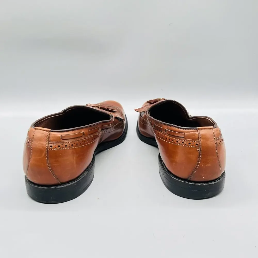 Allen Edmonds Shoes Mens 12 Brown Leather Mansfield Tassel Loafers Wingtip Dress